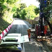 One of the rigs being used during borehole drilling on Leeson Road.