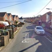 The road in which a car crashed into a garden.