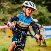 Finley Manser-Grundy took part in the under-8s race in round five of the Wessex League Cyclocross Series