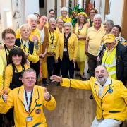 Staff volunteers and patients at Mountbatten