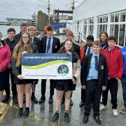 The students from The Bay Church of England School in Sandown visited the Royal Navy aircraft carrier