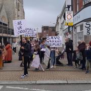 Protesters marched from St James' Square along the High Street to County Hall.