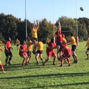 Action from the Isle of Wight v Winchester II match at Wootton Rec on Saturday.