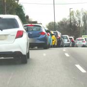 Traffic congestion on Fairlee Road, Newport.