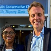 Kemi Badenoch with Isle of Wight East MP Joe Robertson.