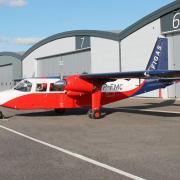 An Islander aircraft at Port Stanley airfield.