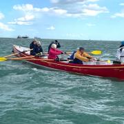 Members of the Brading Haven Gig Rowing crew on The Solent