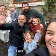 Front row, from right: Tina and daughter Siena. Middle row, from right: Tina's friend's daughter Livy and Tina's partner Guy.  Back row, from right: Martin, daughter Marnie and Tina's friend Jade.