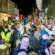 A large crowd gathered for the Christmas Light Switch On