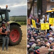 Island farmer Luke Flux (left) attended the rally in London on Tuesday, November 19