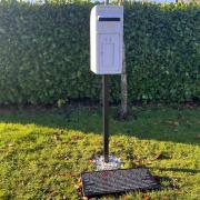 The post box in the grounds of the crematorium