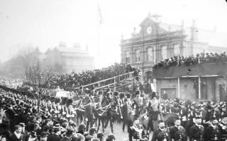 Queen Victoria's coffin passing East Cowes Town Hall, Isle of Wight, in 1901. Photo: Isle of Wight Heritage Service/James Dore.