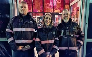 Kev, Terri and Steve, door supervisors from Executive Command