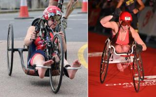 Laura Curwood in the Challenge London triathlon