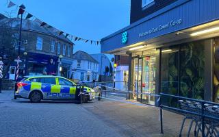 Police at East Cowes Co-op.
