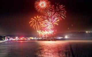 Fireworks off Sandown Pier.