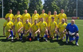 Isle of Wight MAN v FAT football club at the play-off final in Basingstoke