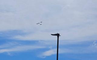 Red Arrows above the Isle of Wight.