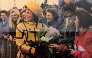 Princess Diana during a walkabout on The Esplanade, Cowes, in 1988