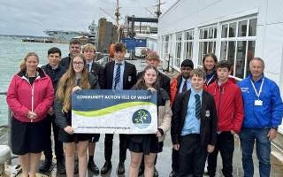 The students from The Bay Church of England School in Sandown visited the Royal Navy aircraft carrier