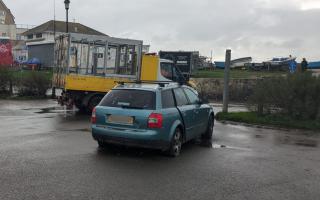 The abandoned vehicle in Freshwater Bay