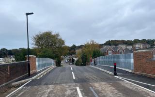 The new barriers at St John's railway bridge in Ryde.