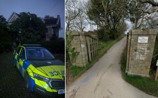 Police at Priory Bay Hotel and the entrance near Nodes Point