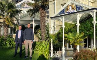 From left: Matthew Brooks and Mohamed Bathich and the entrance to The Royal